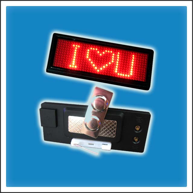 12x36 Pixels Programmable LED Name Tag Badge Display 