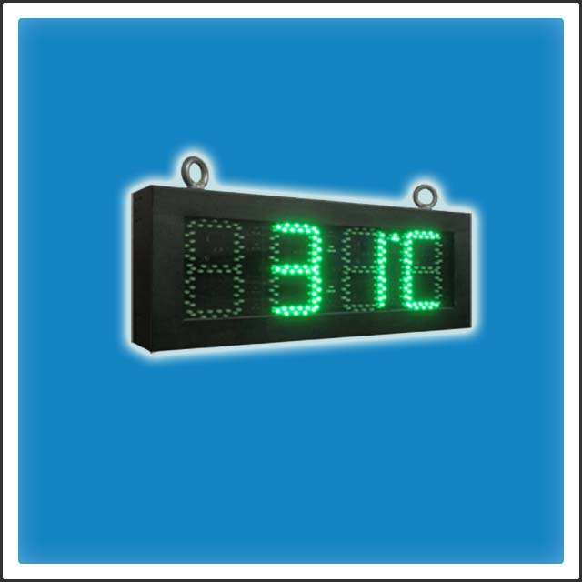 5 Inches Digit Outdoor LED Time & Temp Clock Sign 