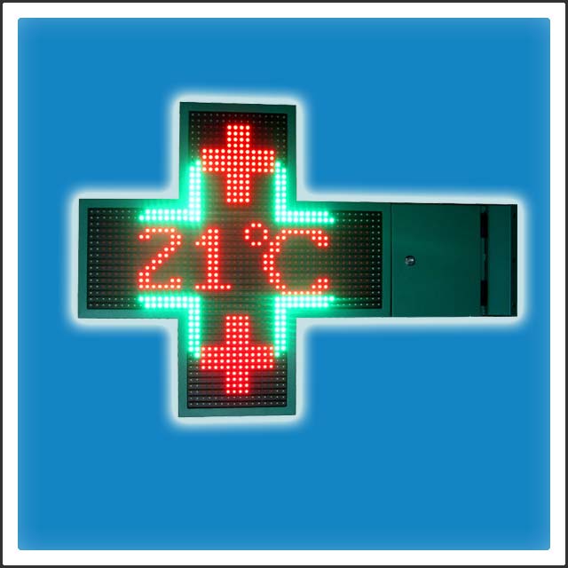 HTC-P16-800 Programmable LED Pharmacy Cross Display Sign for Drug Store 